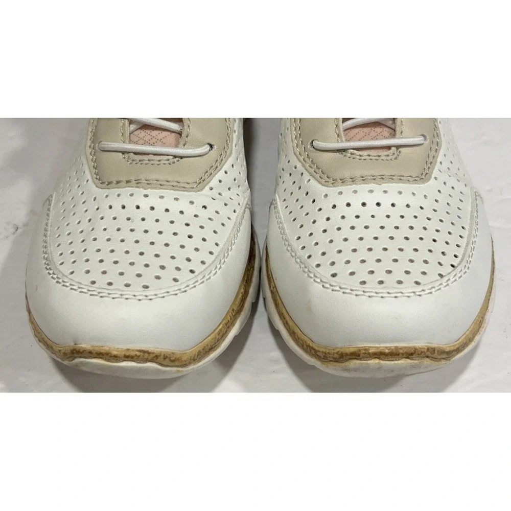 Rieker‎ Antistress Nikita Leather Walking Shoes White Pearl Rose Womens 7 EU 37